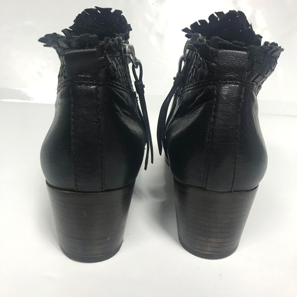 Coach Black Ankle Boots with Fringe Detail - Picture 6 of 11